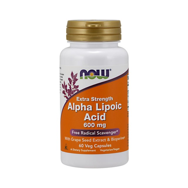 ALPHA LIPOIC ACID 600mg Extra Strenght with Grape Seed Extract & Bioperine, 60 Caps